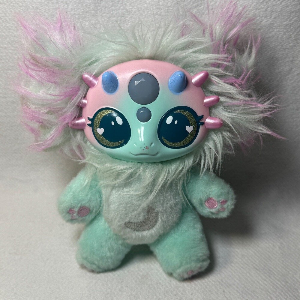 Moose Toys Magic Mixies Mixlings Teal Pink Plush Creature Molded Face 2022 6.5in